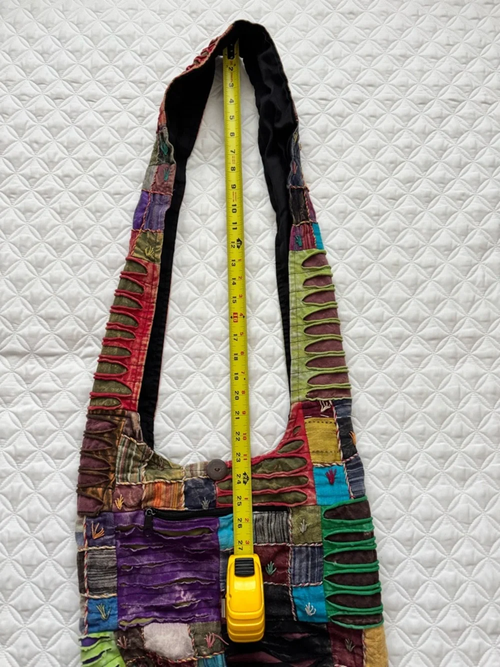 Multicolor Razor Cut Patchwork Hippie Boho Hobo Shoulder Bag Purse